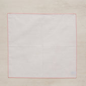 Linen And Cotton Pocket Square With Pink Edge