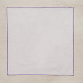 Linen And Cotton Pocket Square With Purple Edge