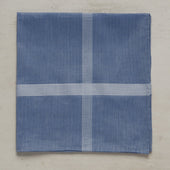 Multi Stripe Cotton Pocket Square In Blue