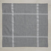 Stripe Cotton Pocket Square In Dark Grey