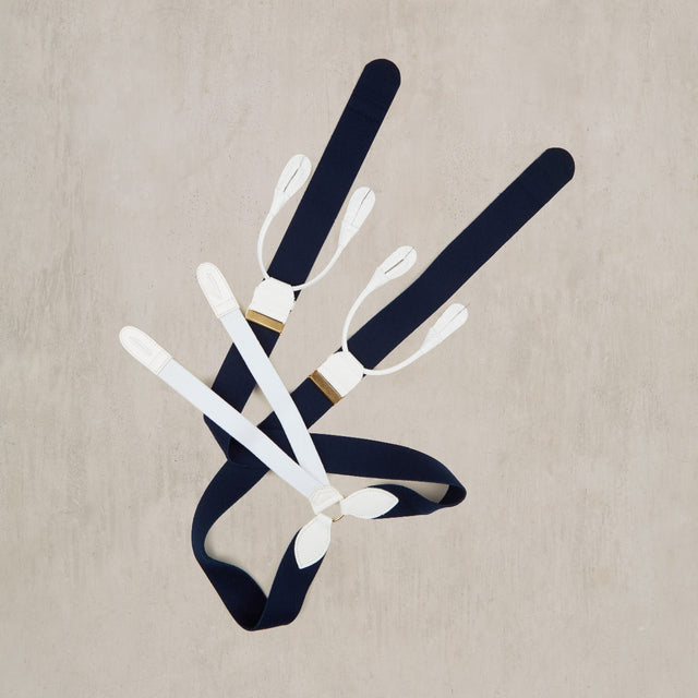 Handmade Felt Braces In Navy