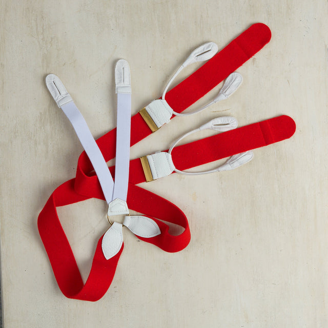 Handmade Felt Braces In Red