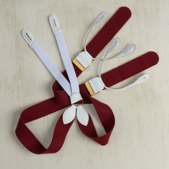 Handmade Felt Braces In Wine