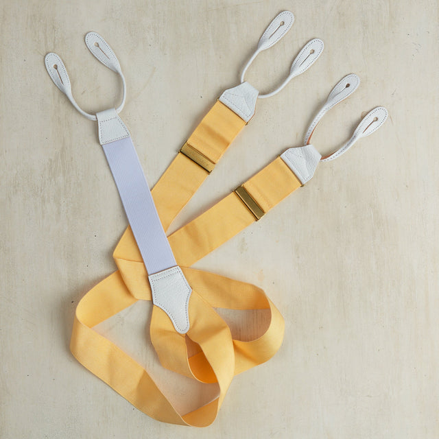 Handmade Silk Braces In Champagne