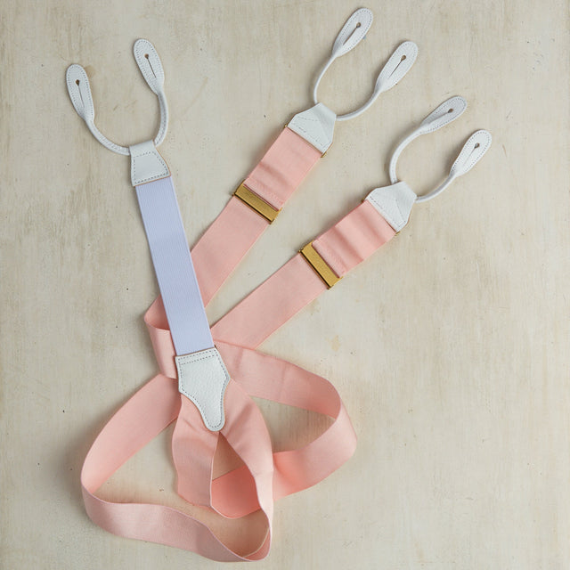 Handmade Silk Braces In Pink