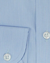 Contemporary Fit Hairline Stripe Cotton Poplin Shirt With Cut Away Collar Two Button Cuff