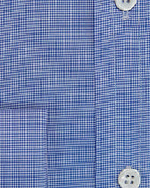 Classic Fit Micro Houndstooth Cotton Shirt With Classic Collar Double Cuff