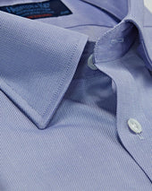 Contemporary Fit Plain Oxford Cotton Shirt With Concealed Button Down Collar Two Button Cuff