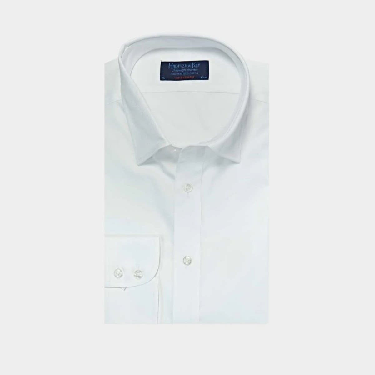 Contemporary Fit Plain Oxford Cotton Shirt With Concealed Button Down Collar Two Button Cuff