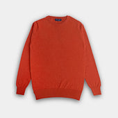 Orange Crew Neck Cashmere Sweater