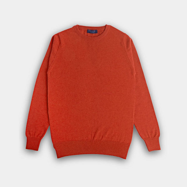 Orange Crew Neck Cashmere Sweater