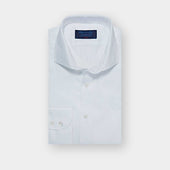 Classic Fit White Diamond Cotton Shirt with Cut-away Collar & Two Button Cuff