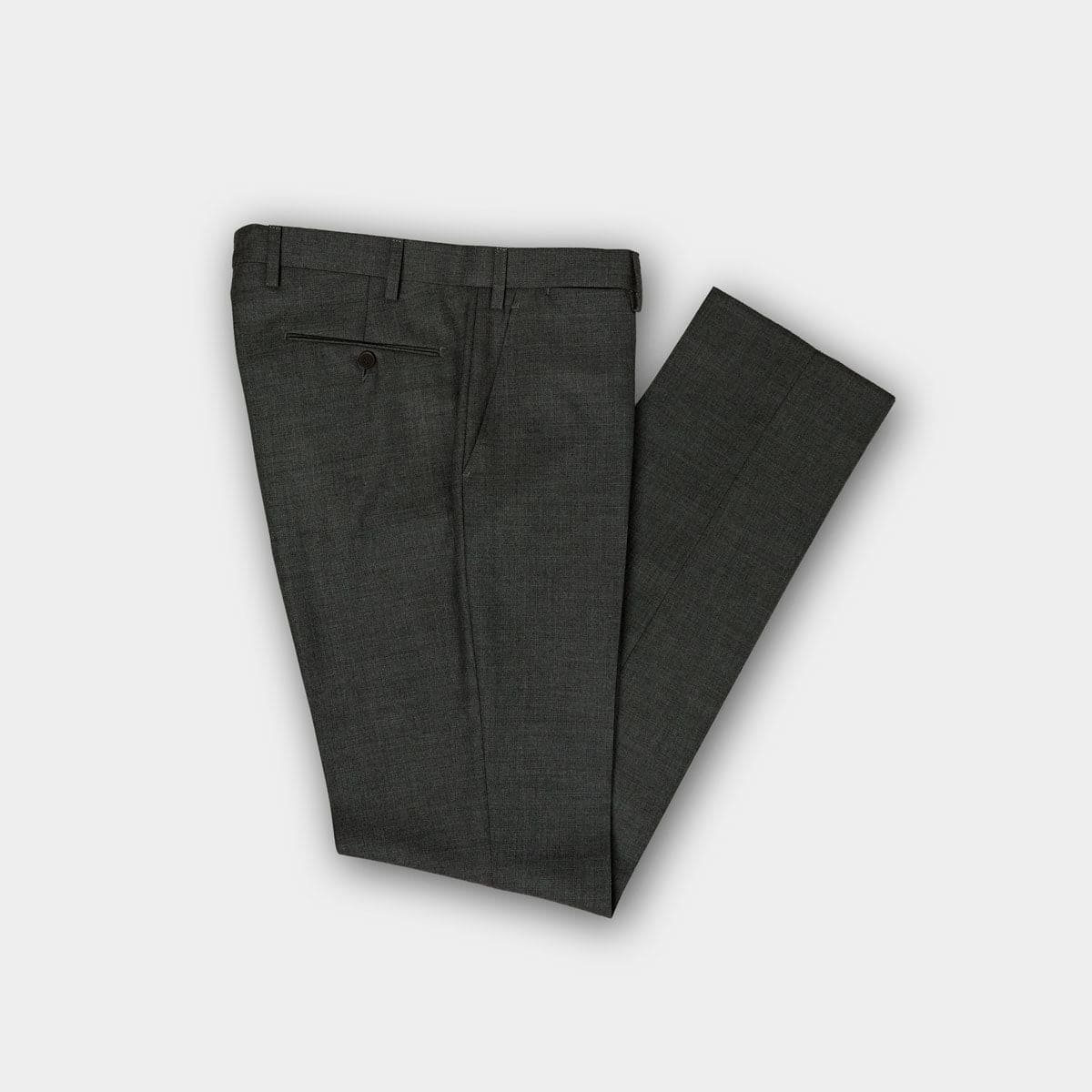 Dark Grey Pure Wool Trousers