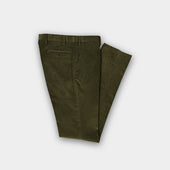 Dark Moss Cotton Corduroy Trousers