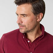 Contemporary Fit Fine Corduroy Shirt With Button Down Collar Two Button Cuff