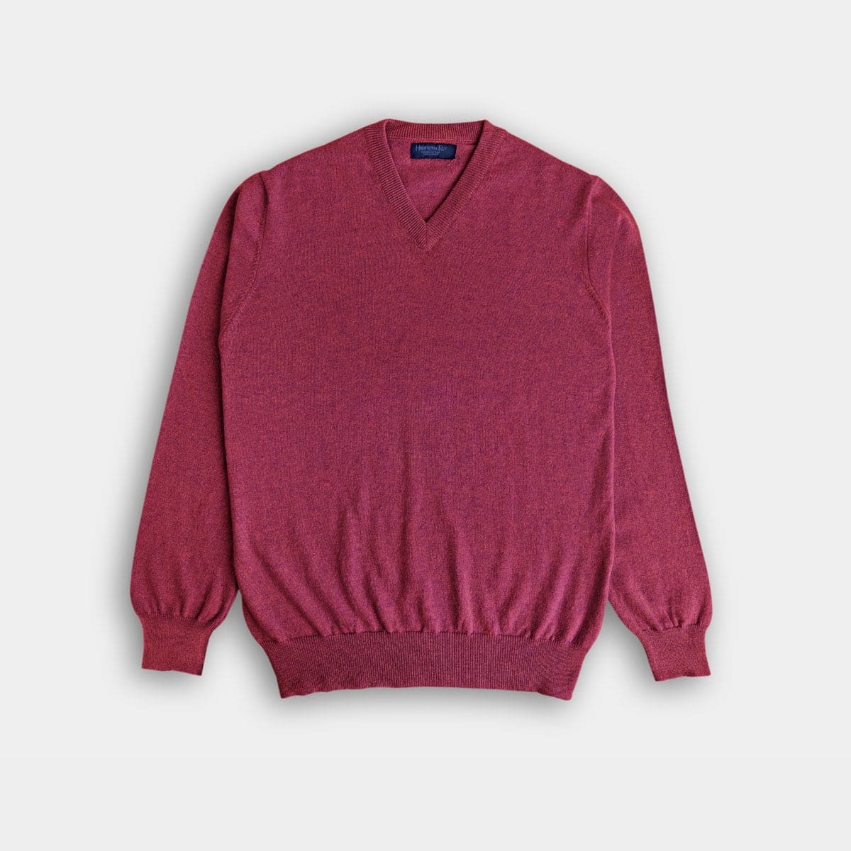 Raspberry V Neck Cashmere Sweater