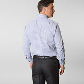 Contemporary Fit Grid Check Cotton Shirt With Classic Collar Two Button Cuff