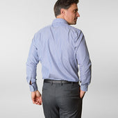Contemporary Fit Bengal Stripe Cotton Shirt With Classic Collar Two Button Cuff