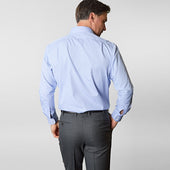 Contemporary Fit Light Micro Houndstooth Cotton Shirt With Classic Collar Two Button Cuff