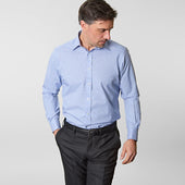 Contemporary Fit Prince Of Wales Check Cotton Shirt With Classic Collar Double Cuff