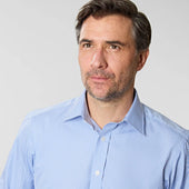 Contemporary Fit Light Gingham Check Cotton Shirt With Classic Collar Double Cuff