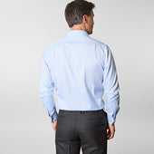 Contemporary Fit Light Oxford Sea Island Quality Cotton Shirt With Classic Collar Double Cuff
