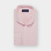 Contemporary Fit Pink End-on-End Cotton Shirt with Cut-away Collar & Two Button Cuff