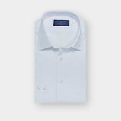 Classic Fit Plain White Cotton Poplin Shirt with Classic Collar & Two Button Cuff