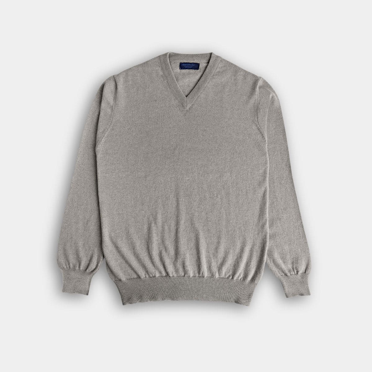Grey V Neck Cashmere Sweater