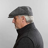 Grey Mottle Twill Wool Gatsby Cap