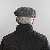 Grey Mottle Twill Wool Gatsby Cap