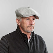 Natural Textured Linen Gatsby Cap