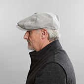 Natural Textured Linen Gatsby Cap
