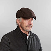 Dark Brown Herringbone Wool Gatsby Cap