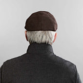 Dark Brown Herringbone Wool Gatsby Cap