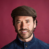 Herringbone Wool Flat Cap