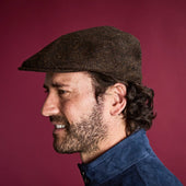 Herringbone Wool Flat Cap