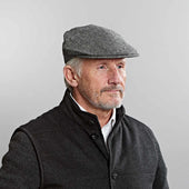 White Plain Weave Wool Flat Cap