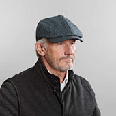 Insign Grey Herringbone Wool Gatsby Cap