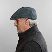 Insign Grey Herringbone Wool Gatsby Cap