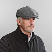Mid Grey Twill Wool Gatsby Cap