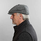 Mid Grey Twill Wool Gatsby Cap