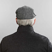 Mid Grey Twill Wool Gatsby Cap