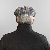 Multicolour Check Silk Linen Wool Gatsby Cap