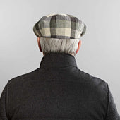 Brown Large Check Cotton Silk Gatsby Cap