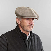 Micro Houndstooth Cotton Linen Gatsby Cap