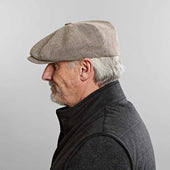 Micro Houndstooth Cotton Linen Gatsby Cap