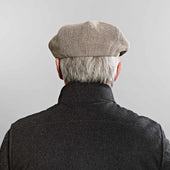 Micro Houndstooth Cotton Linen Gatsby Cap
