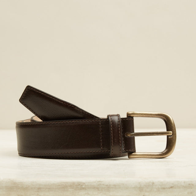 Smooth Nappa Leather Belt In Dark Brown