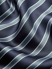 Men's Silk Pajamas Navy Blue & Blue Stripe